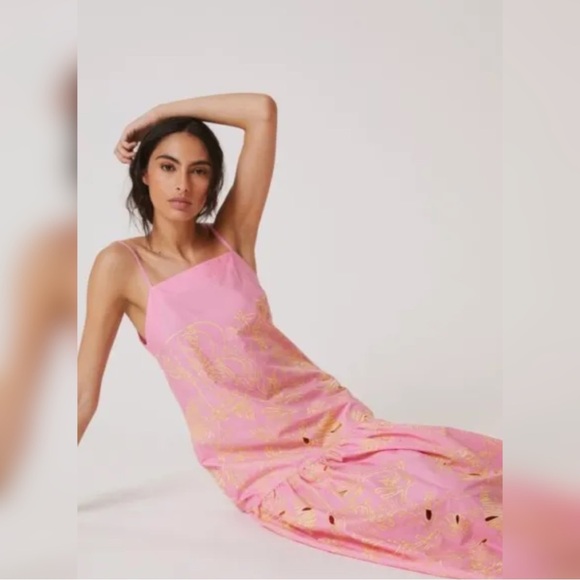 Anthropologie Beatrice B Square-Neck Midi Dress Size XL - Picture 3 of 8